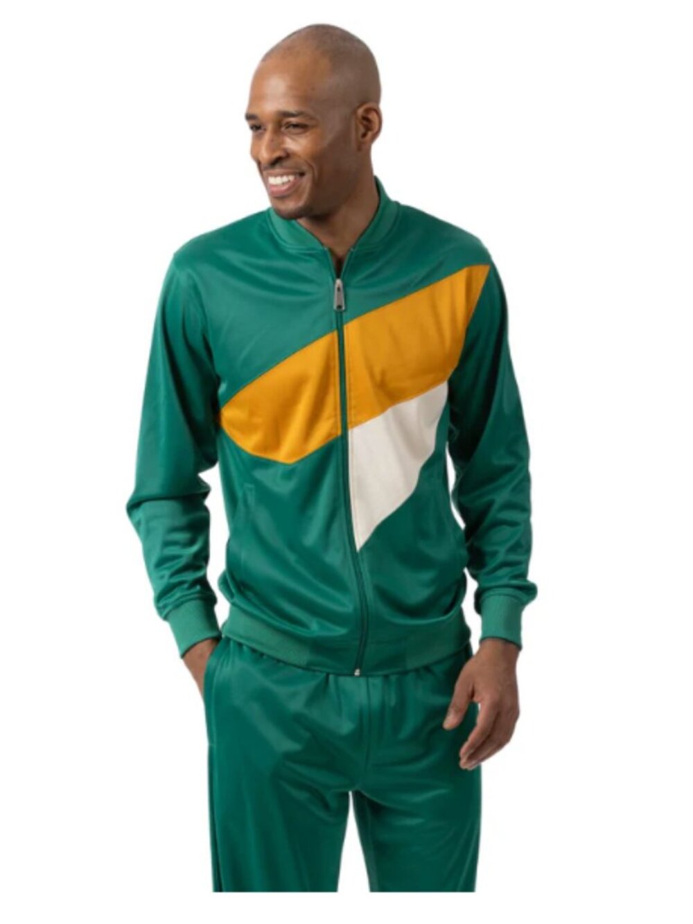 MONTIQUE GREEN 2-piece tracksuit set -zip-front jacket and matching pants JS-31